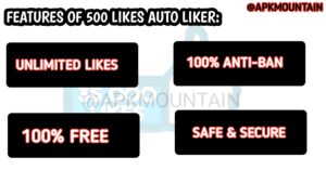 Features of 500 likes auto liker Apk